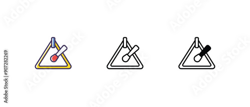 Triangle Icons thin line and glyph vector icon stock illustration