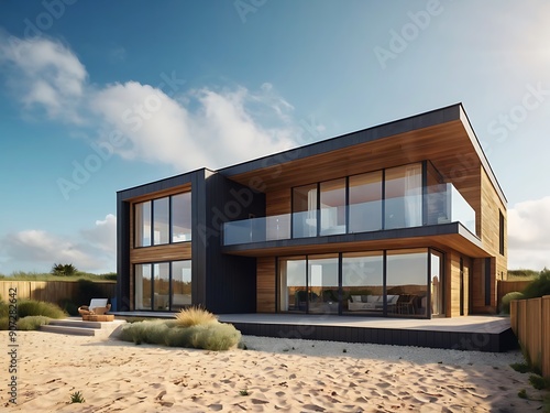 modern house on the beach