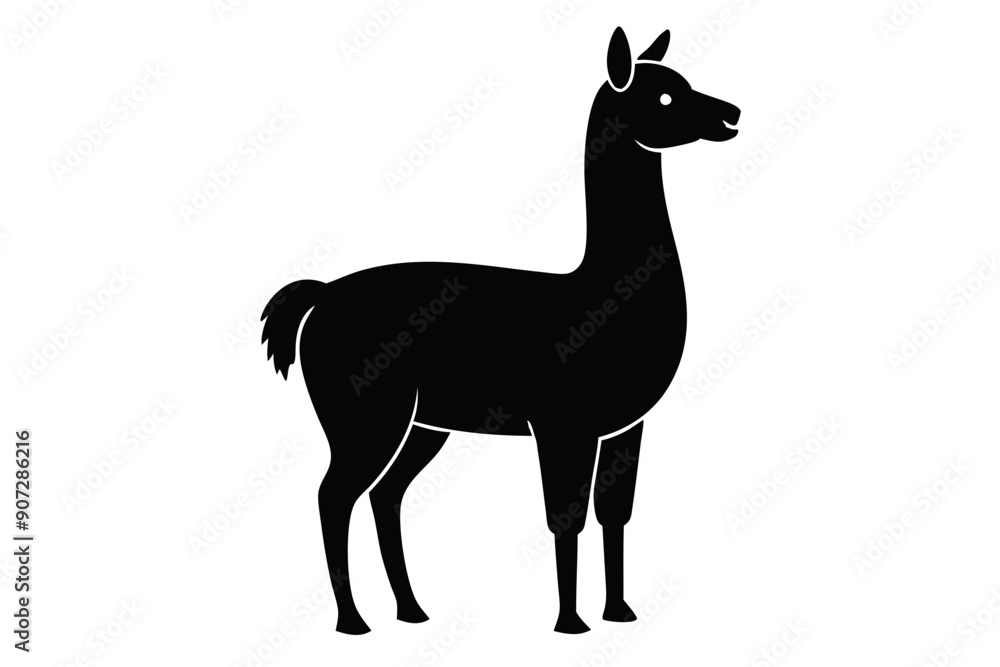 Black Alpaca Silhouette Vector, lama silhouette Black Alpaca Silhouette Vector, lama silhouette
