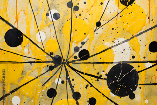 Abstract Web with Yellow and Black background illustration