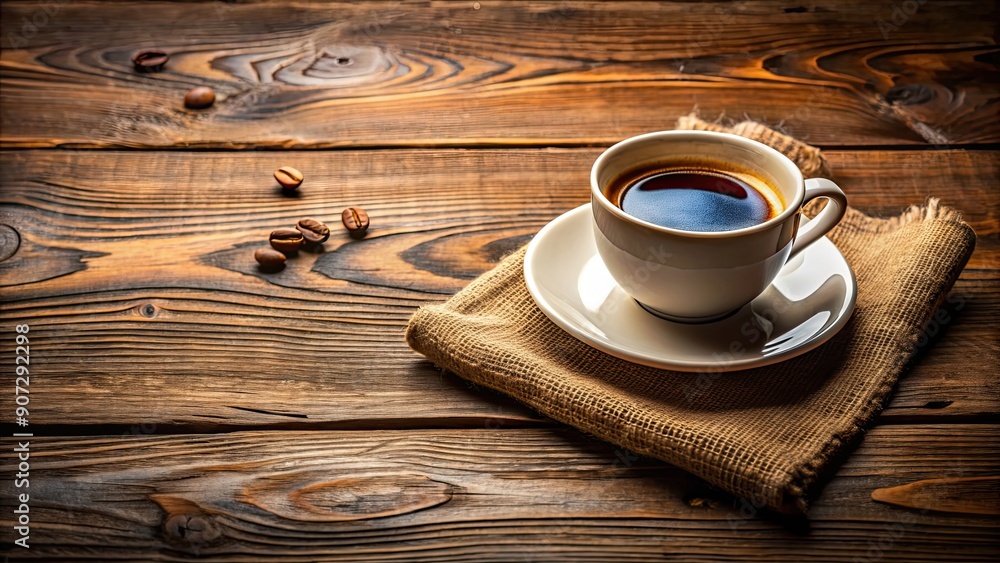 A cup of freshly brewed coffee sitting on a rustic wooden table, caffeine, morning, drink, aroma, breakfast A cup of freshly brewed coffee sitting on a rustic wooden table, caffeine, morning, drink, aroma, breakfast