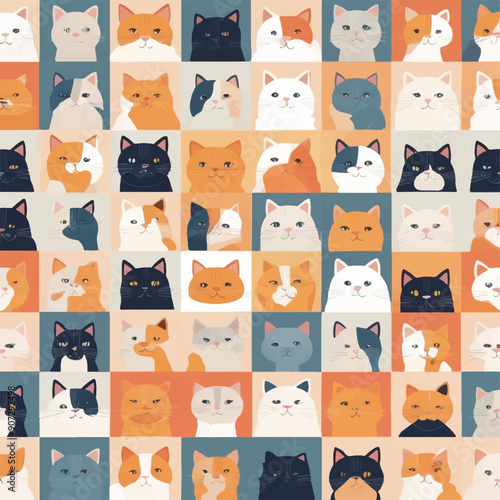seamless pattern with cartoon animals