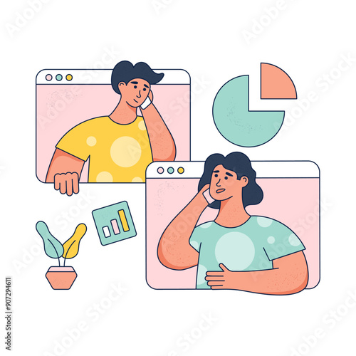 Online courses illustrated concept Investment data concept illustration Business plan concept illustration