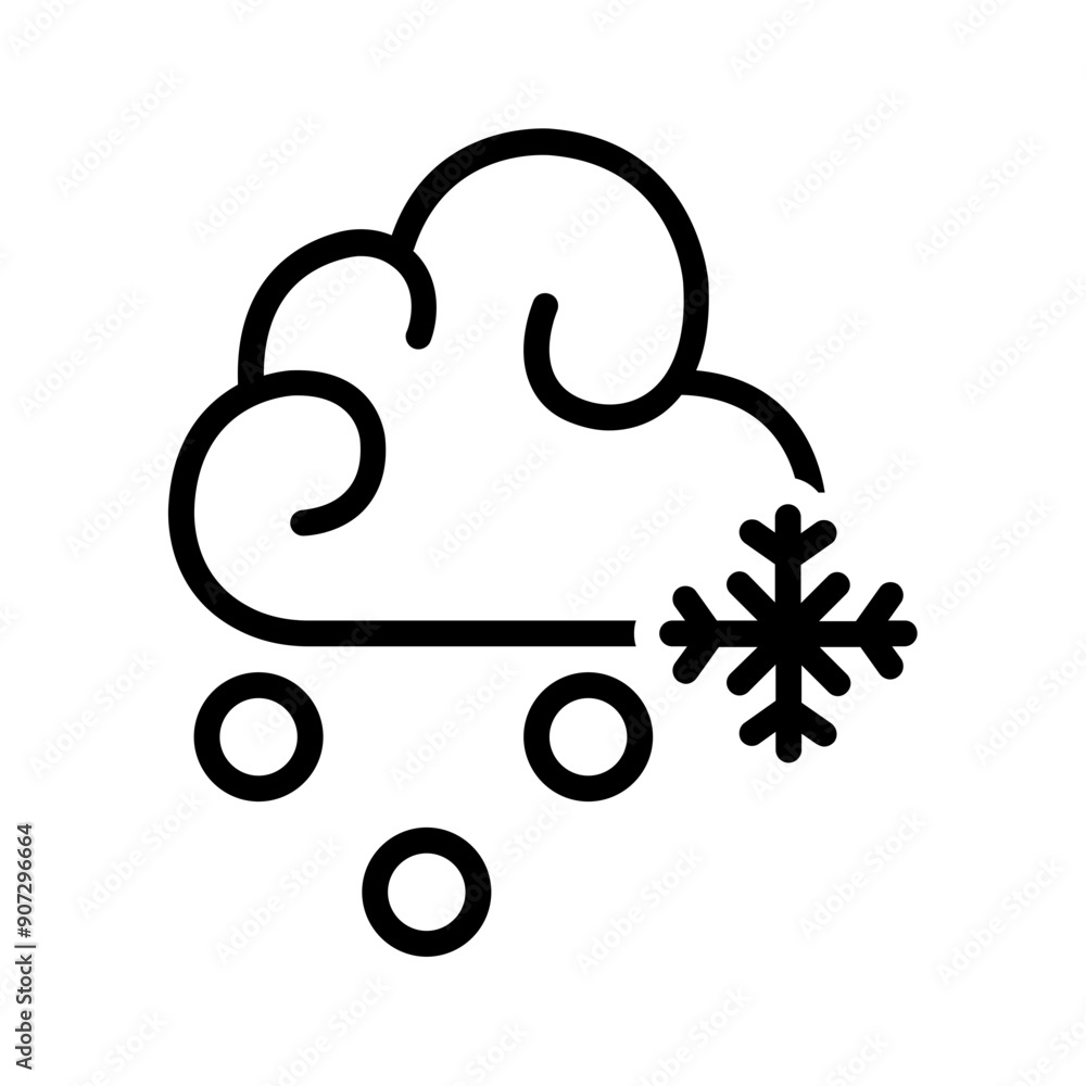 Vector black line icon for Snow effect Vector black line icon for Snow effect