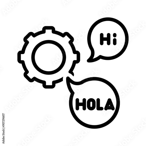 Vector black line icon for Language preference