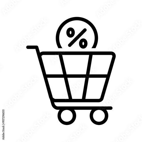 Vector black line icon for Sales tax