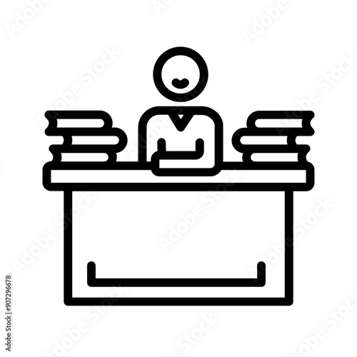 Vector black line icon for Bookkeeping