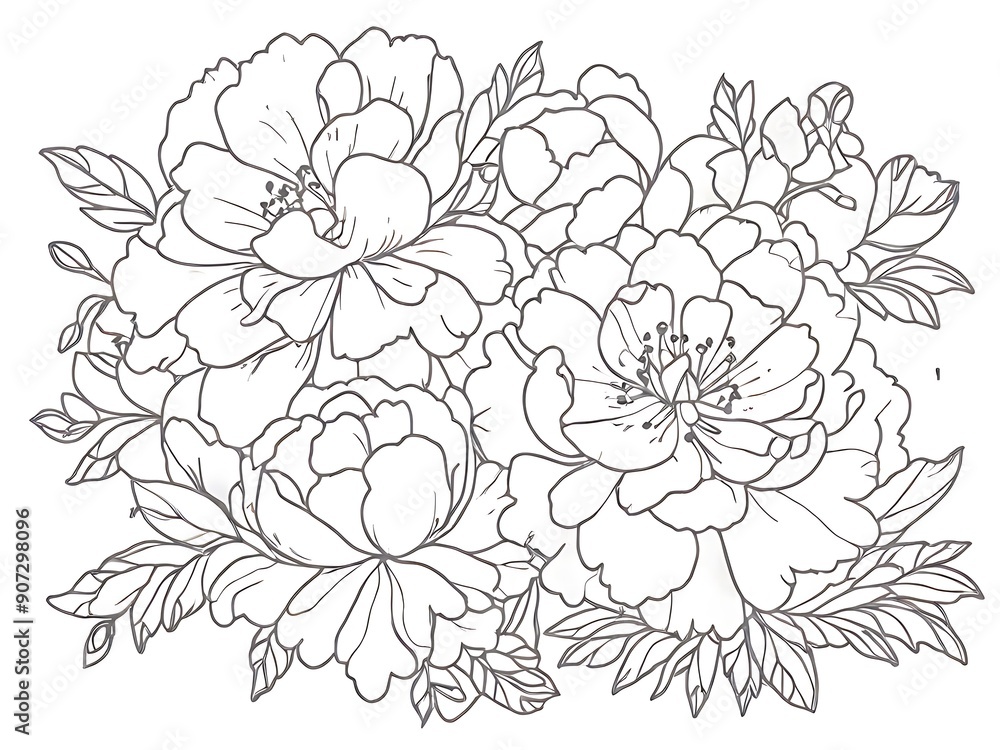 Creative Flower Outline Vector Art Creative Flower Outline Vector Art