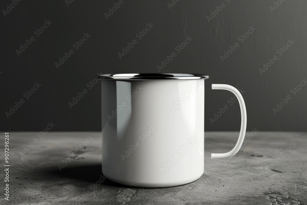 A simple still life of a white coffee mug placed on a table A simple still life of a white coffee mug placed on a table