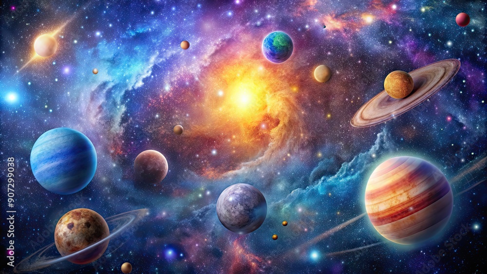 A beautiful and vibrant galaxy filled with stars, planets, and cosmic wonders, galaxy, space, universe, stars A beautiful and vibrant galaxy filled with stars, planets, and cosmic wonders, galaxy, space, universe, stars