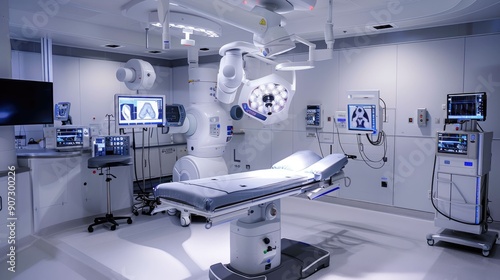 Modern Operating Room with Surgical Equipment and Monitors © AwieDarwis