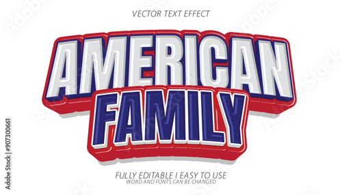 3d editable american text effect graphic style template