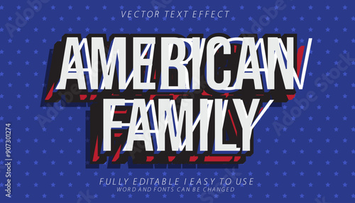 3d editable american text effect graphic style template