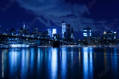 "City Lights: Skyline Illuminated at Night"