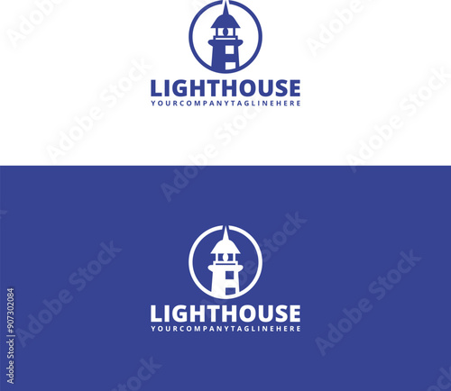 Creative Light House Logo Design Template very modern and professional.