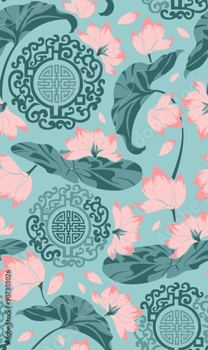 Elegant Lotus Floral Pattern