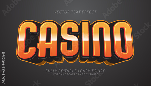 3d editable casino text effect graphic style template