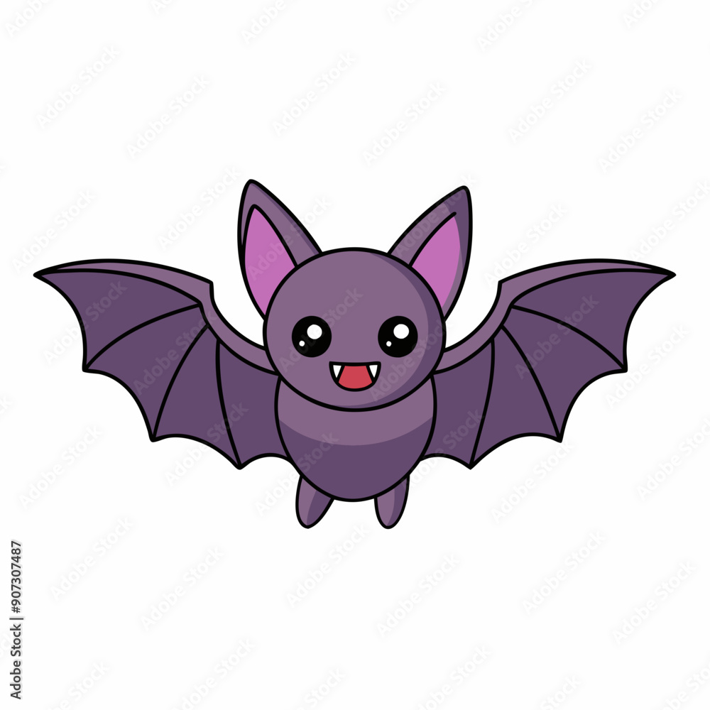 Flying Bat Vector Art Illustration on a White Background Flying Bat Vector Art Illustration on a White Background