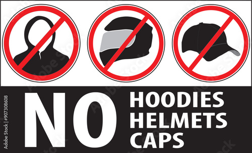Remove all head coverings before entering security warning sign notice vector.eps