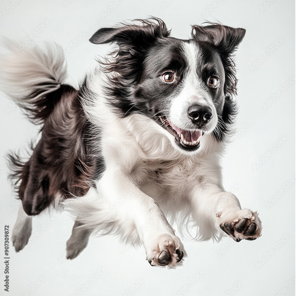 Border Collie dog isolated on a white background, full depth of field Border Collie dog isolated on a white background, full depth of field