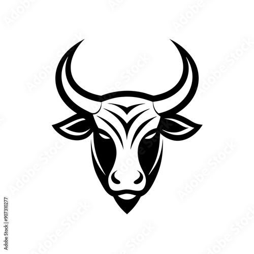 Bullhead logo design silhouette vector illustration on a white background