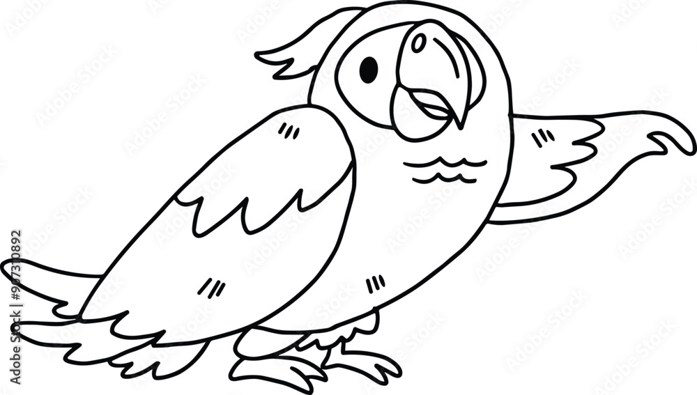 A cartoon bird with its beak pointing up A cartoon bird with its beak pointing up