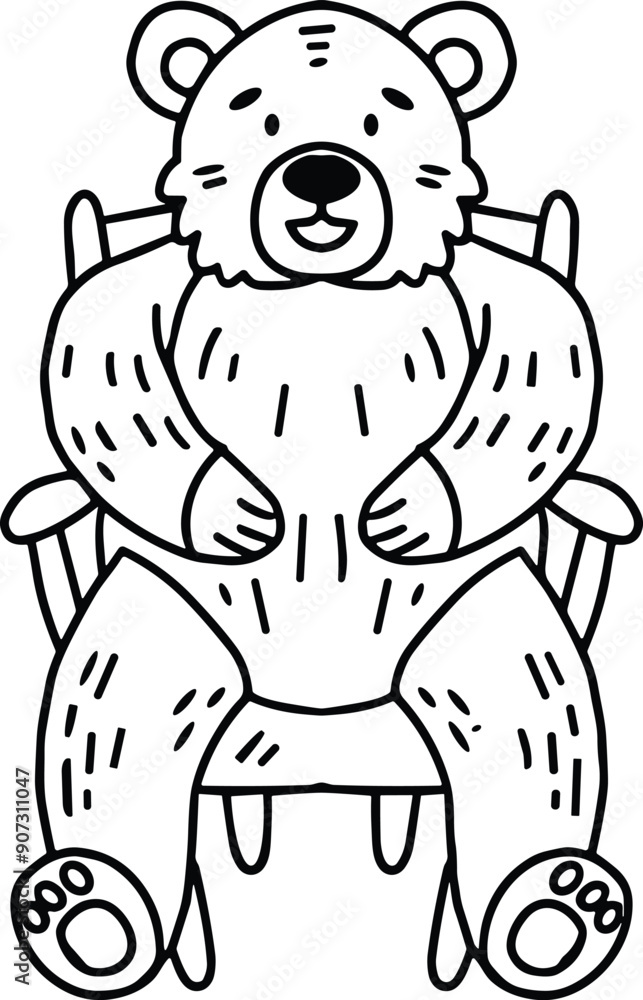 A bear is sitting in a chair A bear is sitting in a chair