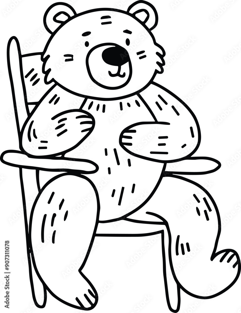 A bear is sitting in a chair A bear is sitting in a chair