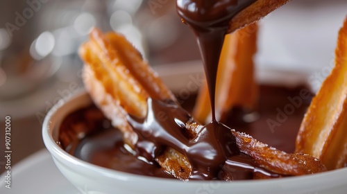 Chocolate Con Churros: Delicious Spanish Treat Featuring Crispy Churros and Rich, Velvety Hot Chocolate