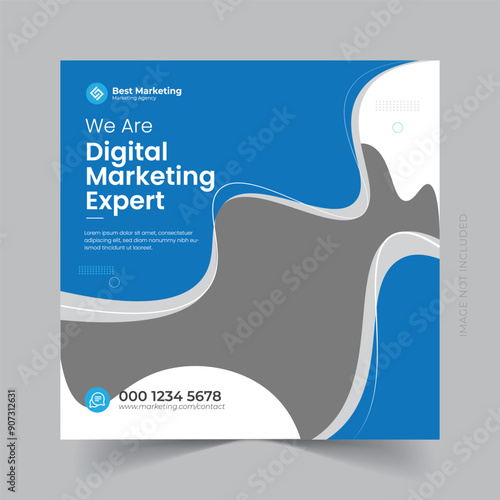 Digital business marketing social media post and web banner template eps


