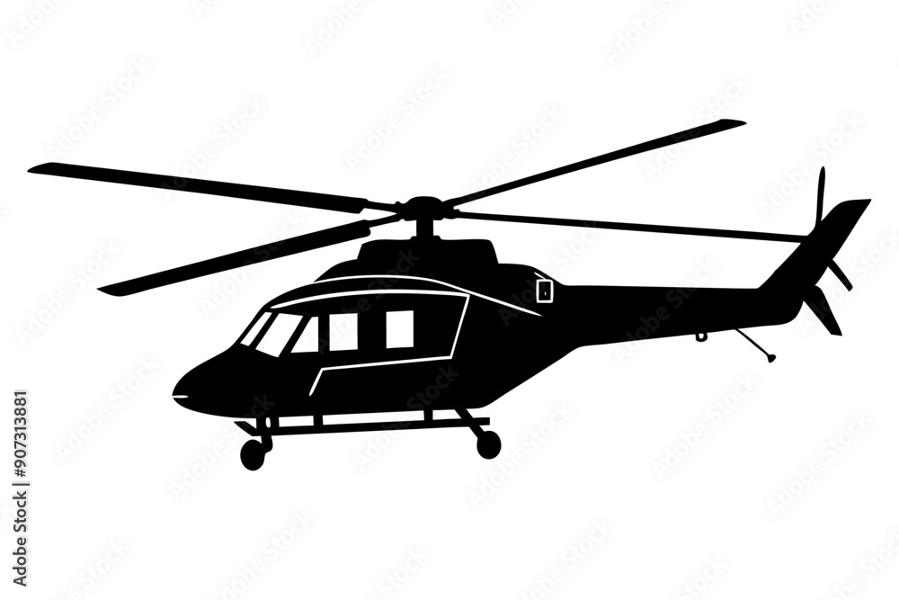 Fototapeta premium helicopter silhouette vector graphic, copter icon vector illustration 