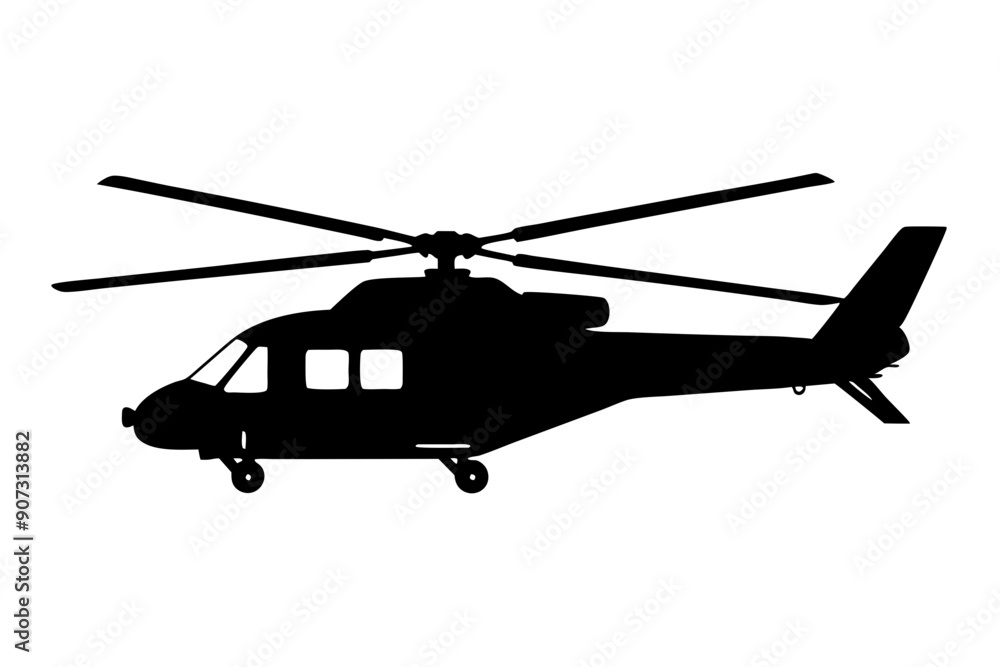 Fototapeta premium helicopter silhouette vector graphic, copter icon vector illustration 