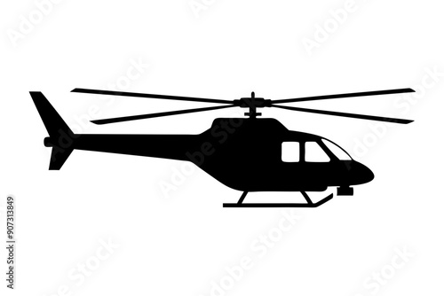 helicopter silhouette vector graphic, copter icon vector illustration
