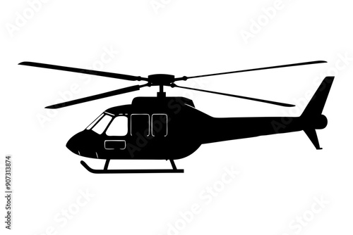 helicopter silhouette vector graphic, copter icon vector illustration
