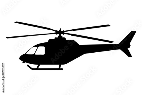 helicopter silhouette vector graphic, copter icon vector illustration
