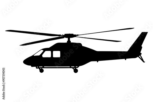helicopter silhouette vector graphic, copter icon vector illustration
