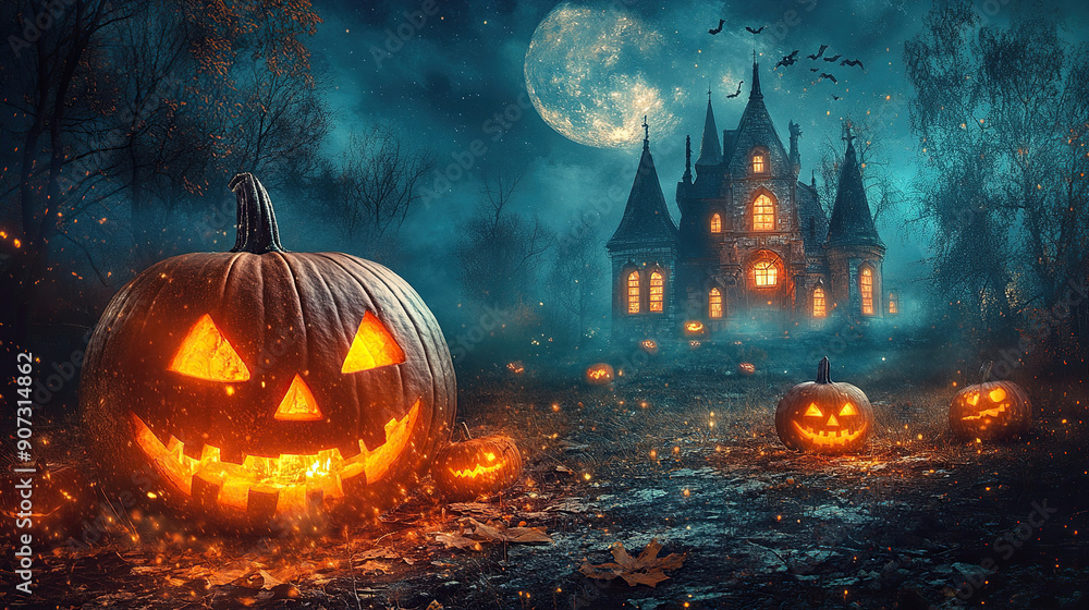 Photo cover design for halloween. Place for text Photo cover design for halloween. Place for text