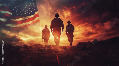 Photo cover design for veterans day. Memorial Day banner 