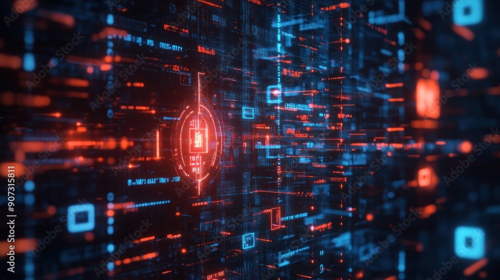 Fototapeta premium Abstract Digital Data Flow