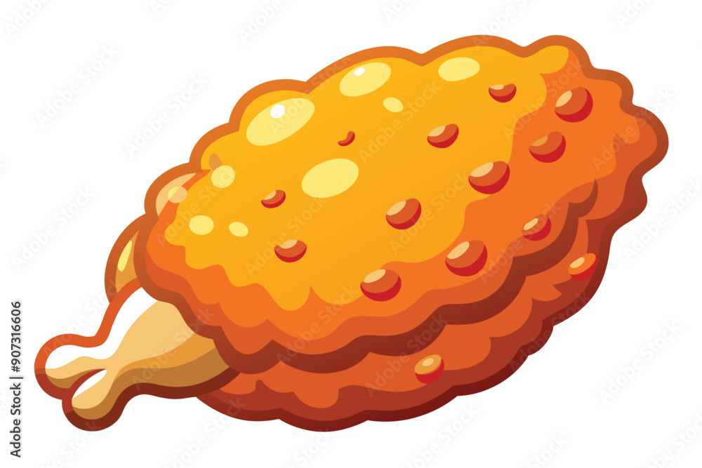 Crispy Fried Chicken Leg Cartoon Illustration Crispy Fried Chicken Leg Cartoon Illustration