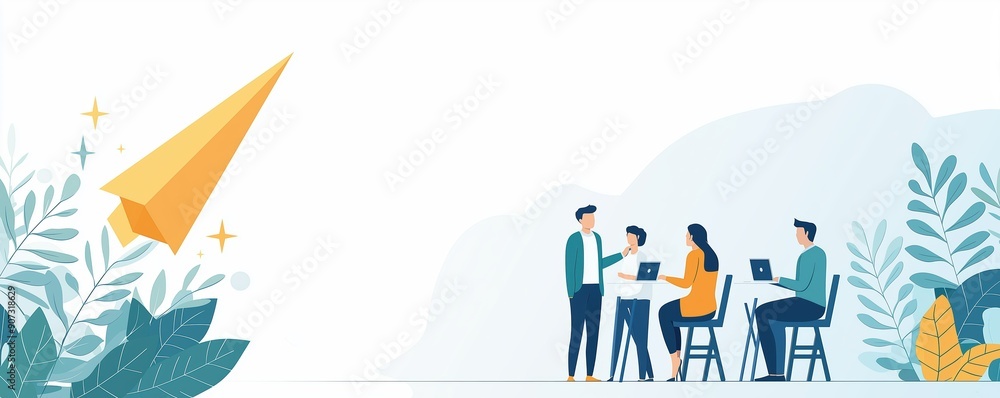 Executive decision-making, startup growth, flat design illustration Executive decision-making, startup growth, flat design illustration