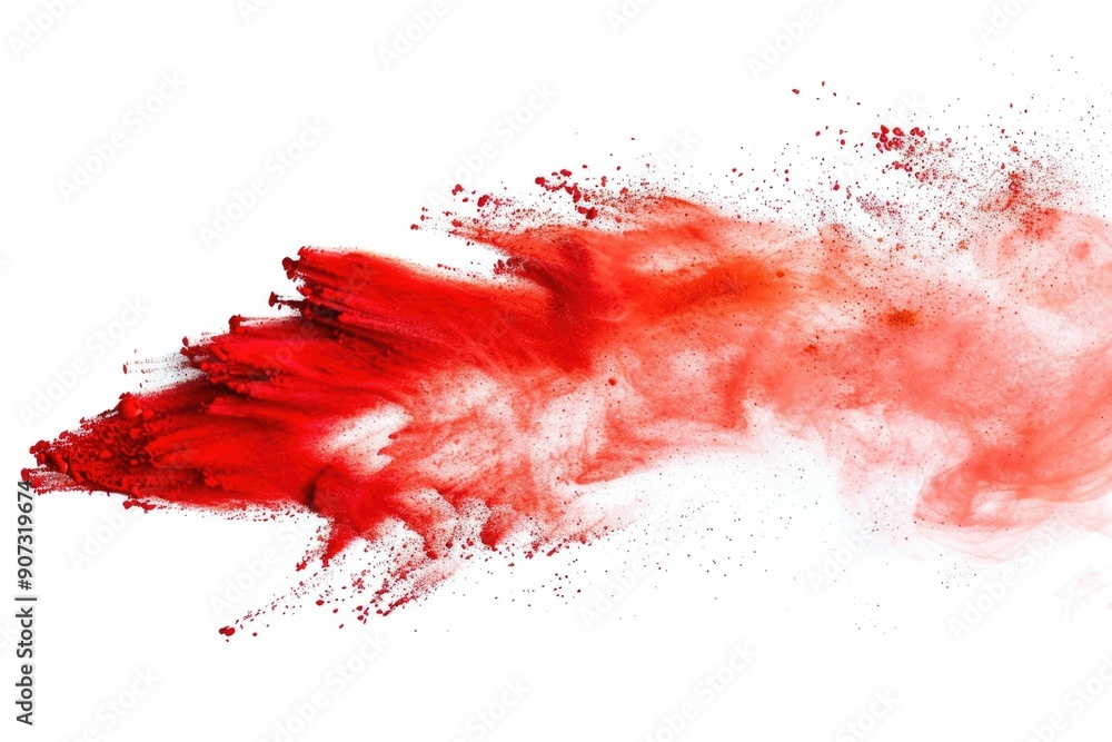 Powder explosion on white background Powder explosion on white background