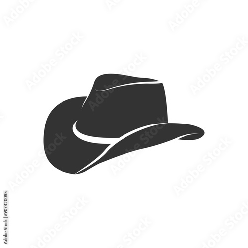 cowboy hat icon flat vector illustration