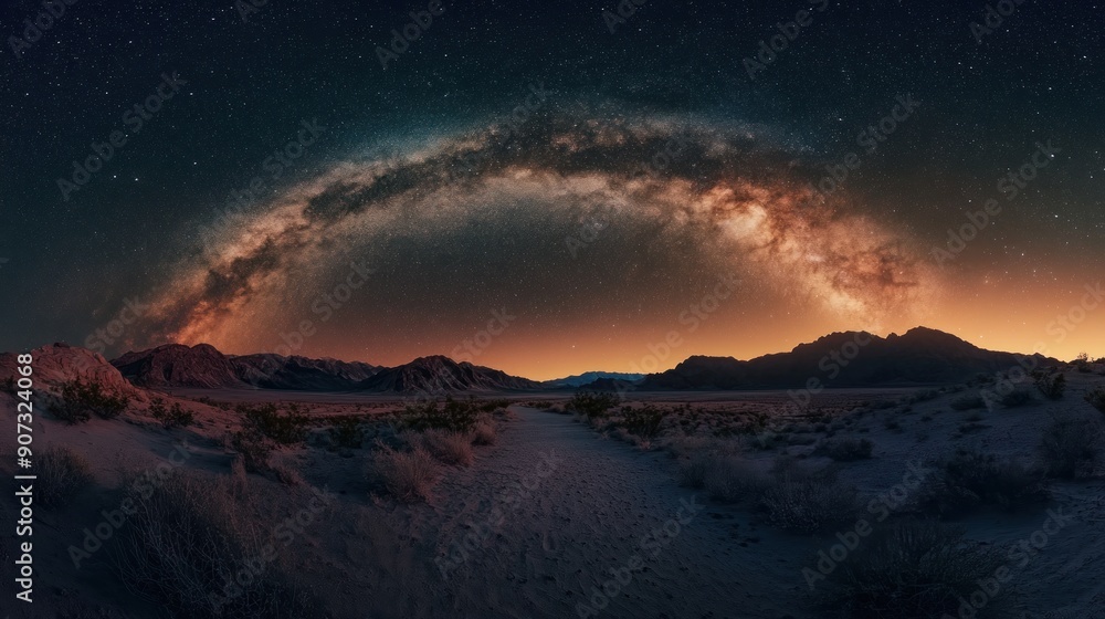 Milky Way Over Desert Landscape Milky Way Over Desert Landscape