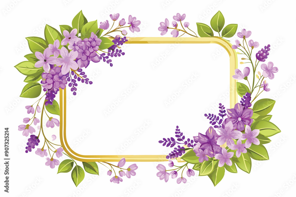 Lilac and Gold Floral Frame Lilac and Gold Floral Frame