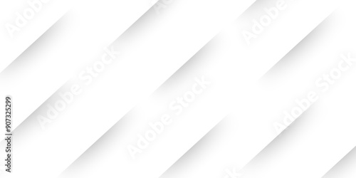White abstract geometric background with white paper sheets soars as abstract spaces with rectangles, parallel stripes, perspective, shadows in simple strict modern material in triangle and square.