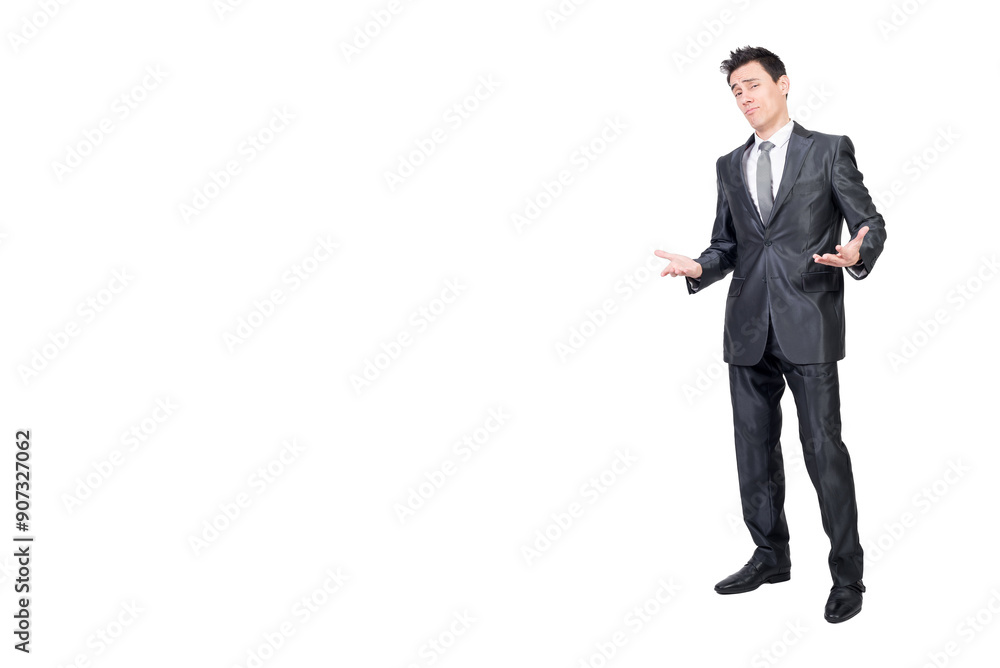 Seductive man in elegant suit. White background. Seductive man in elegant suit. White background.