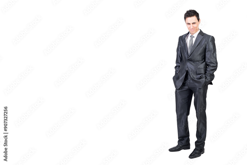 Tempting man in elegant suit. White background. Tempting man in elegant suit. White background.