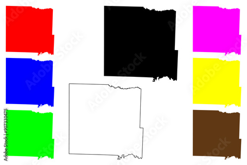 Bates County, Missouri (U.S. county, United States of America, USA, U.S., US) map vector illustration, scribble sketch Bates map