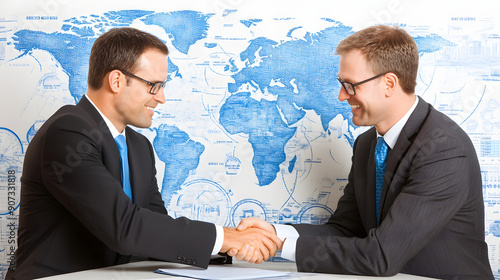 Businesspeople Celebrating Franchising Agreement with a Handshake After Signing